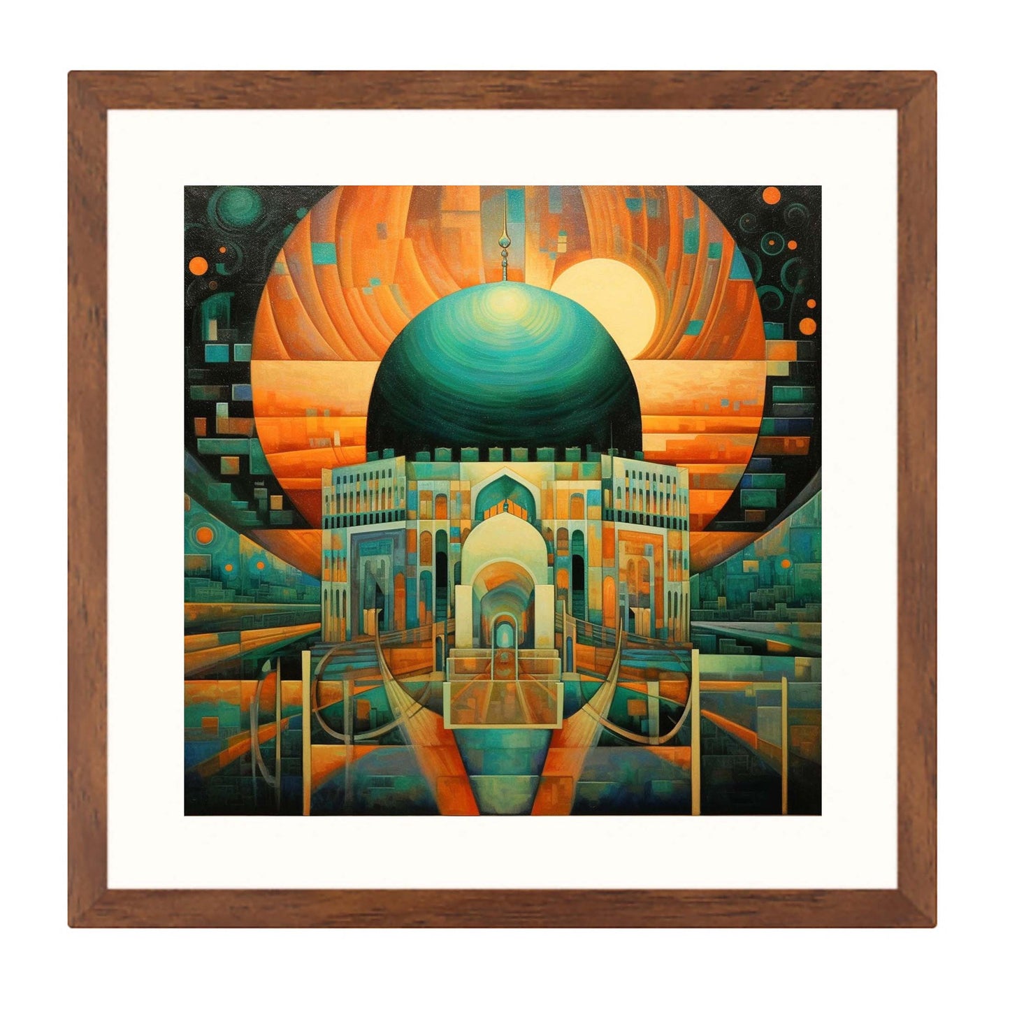 Jerusalem Dome of the Rock - mural in the style of futurism