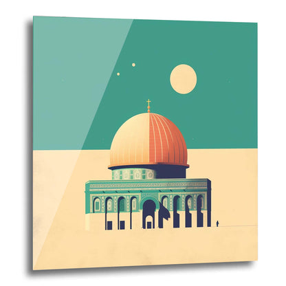 Jerusalem Felsendom - Wandbild in der Stilrichtung des Minimalismus