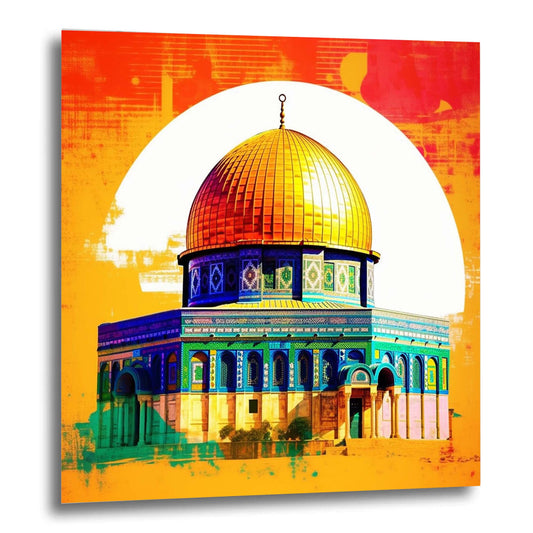 Jerusalem Dome of the Rock - mural in pop art style