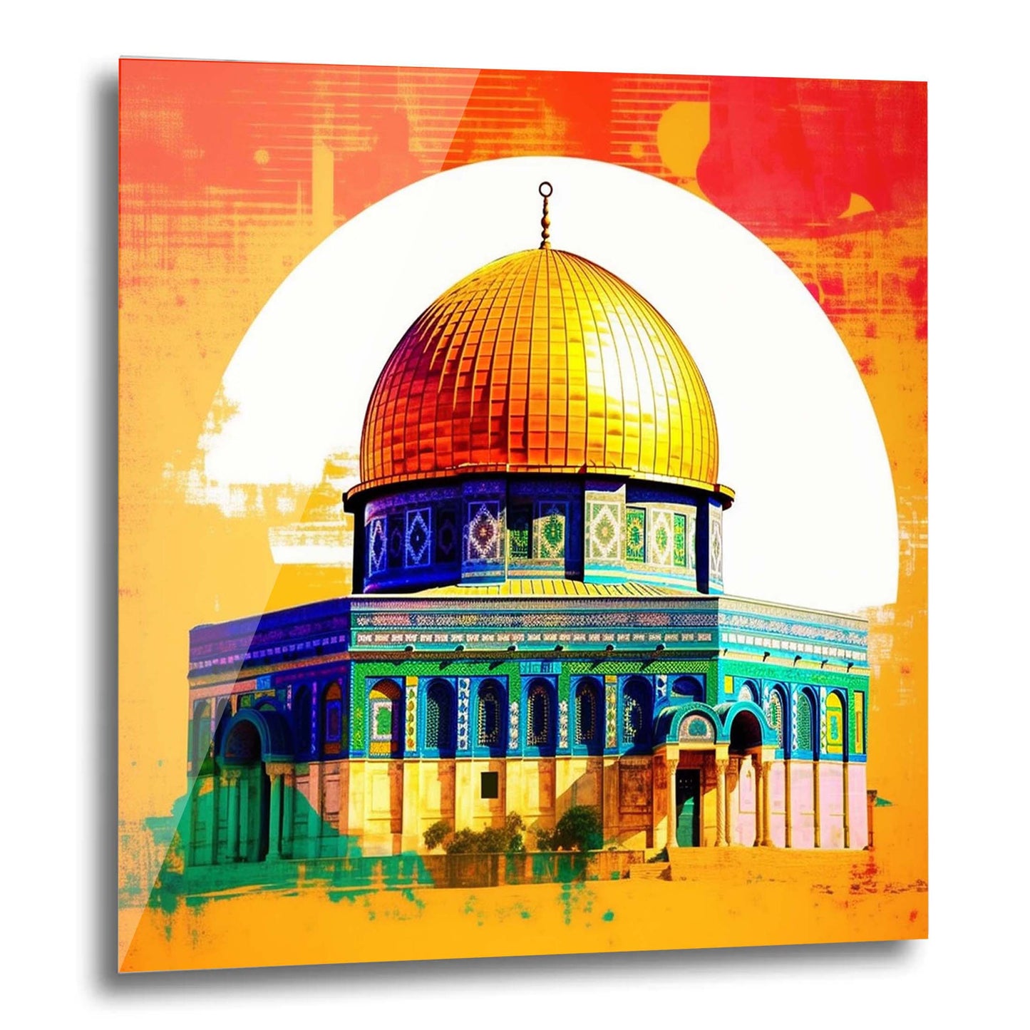 Dôme du Rocher de Jérusalem - peinture murale de style pop art