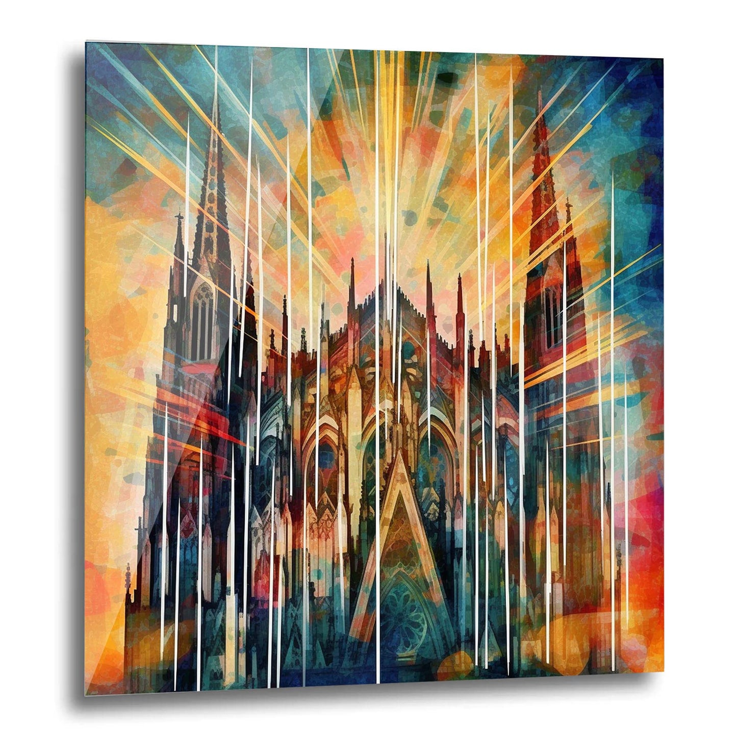 Cologne Cathedral - mural in the style of futurism