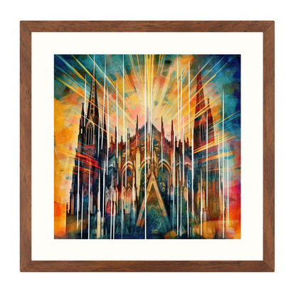 Cologne Cathedral - mural in the style of futurism