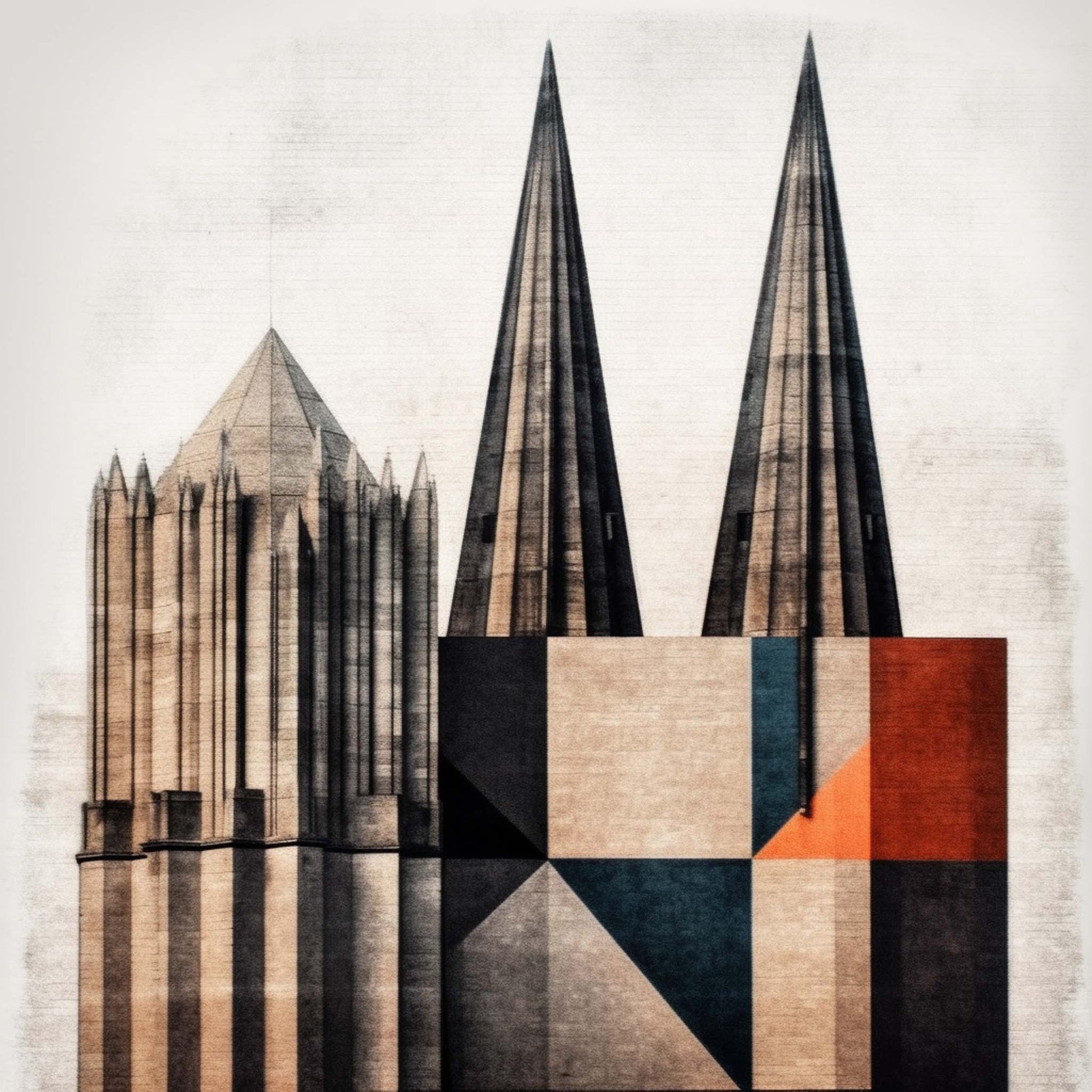 Urbanisto - Kölner Dom - Wandbild in der Stilrichtung des Minimalismus