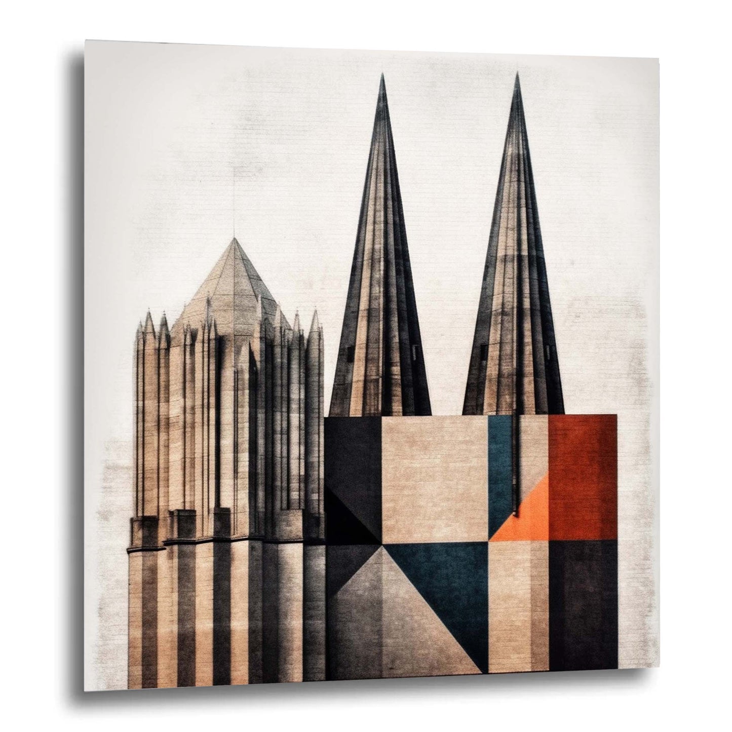 Cologne Cathedral - mural in the style of minimalism