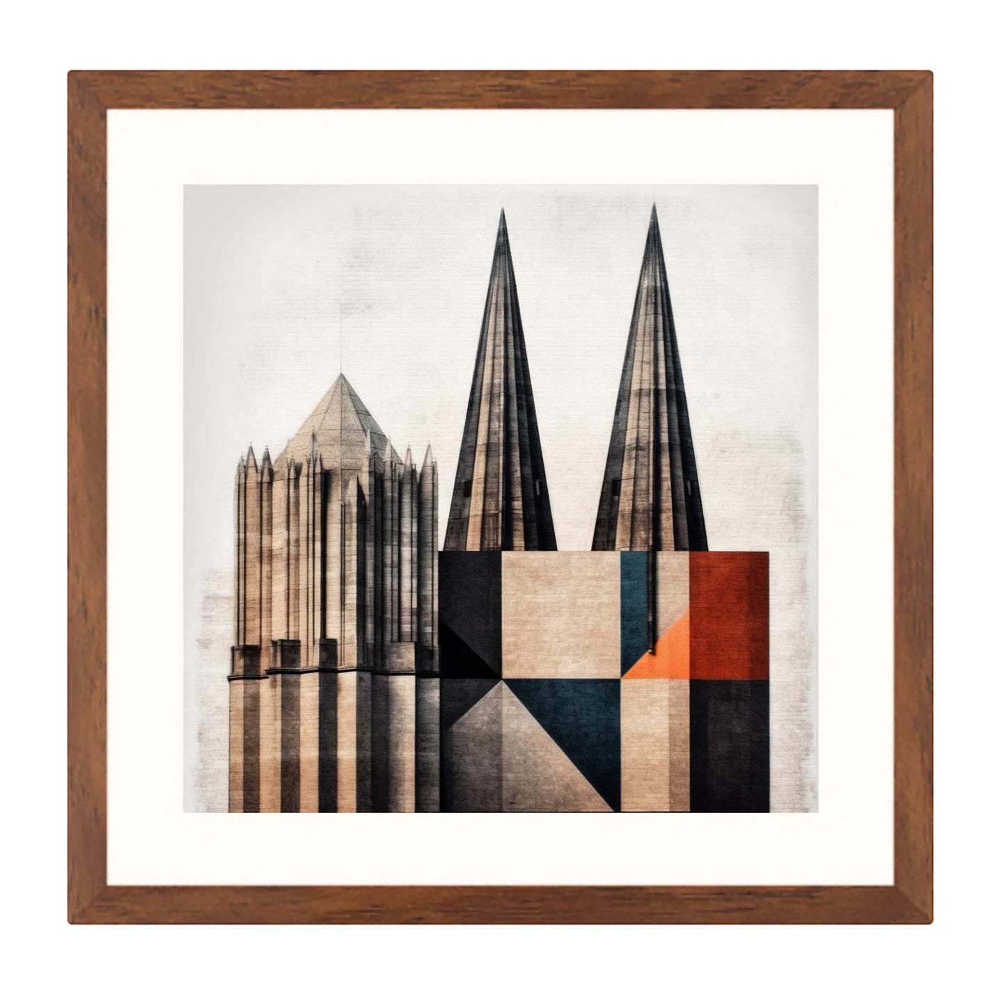 Cologne Cathedral - mural in the style of minimalism
