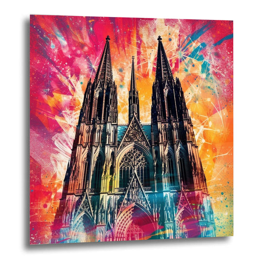 Cologne Cathedral - mural in the style of pop art