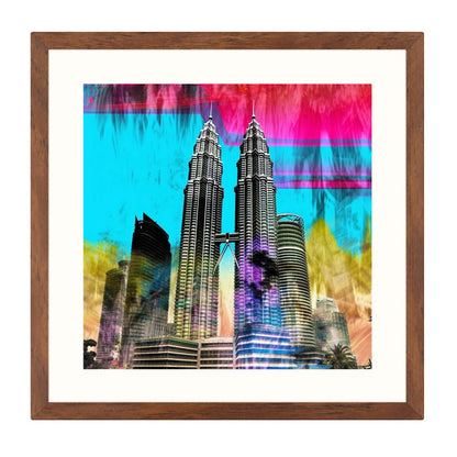 Petronas Towers Kuala Lumpur - Wandbild in der Stilrichtung der Pop-Art