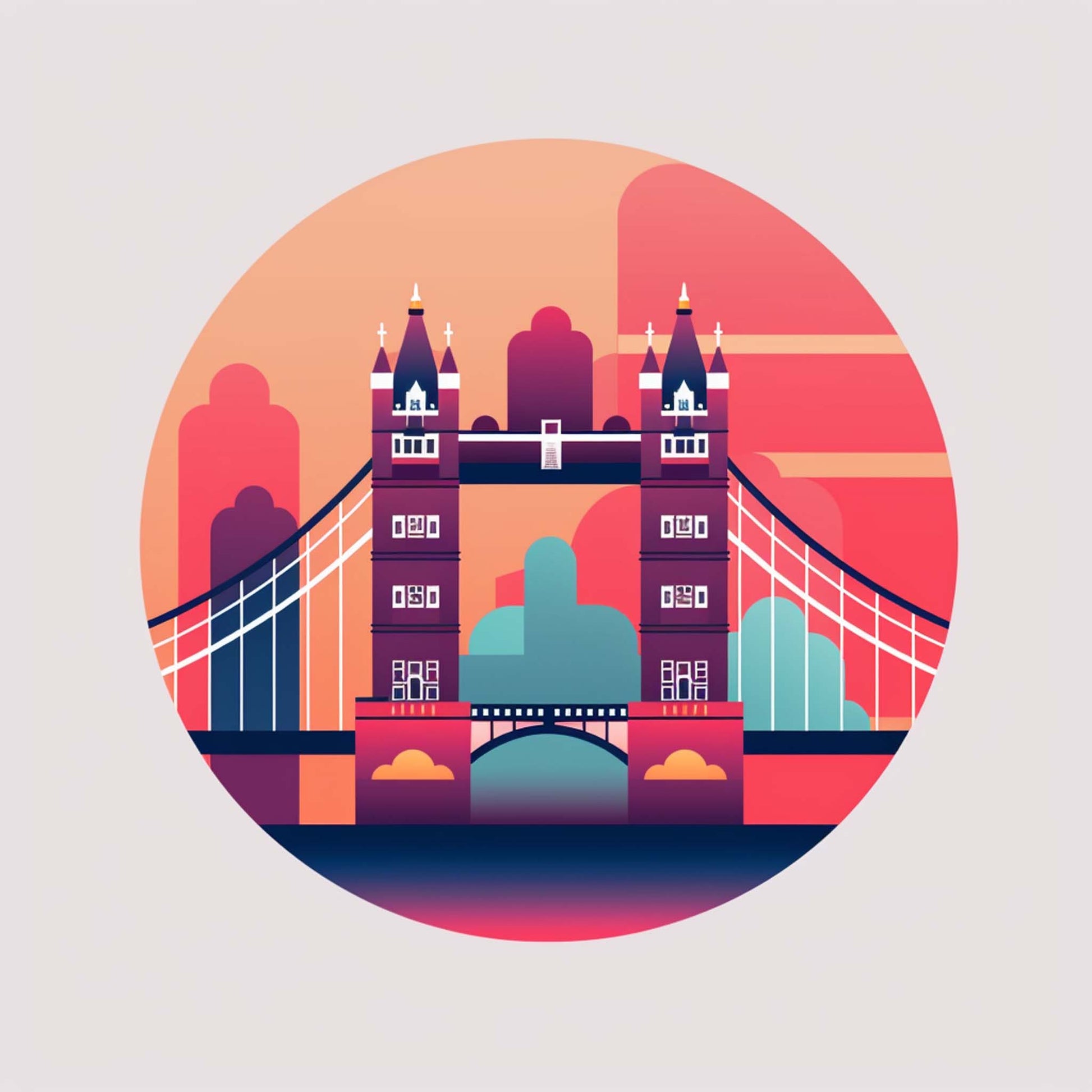 Urbanisto - London Tower Bridge - Wandbild in der Stilrichtung des Minimalismus