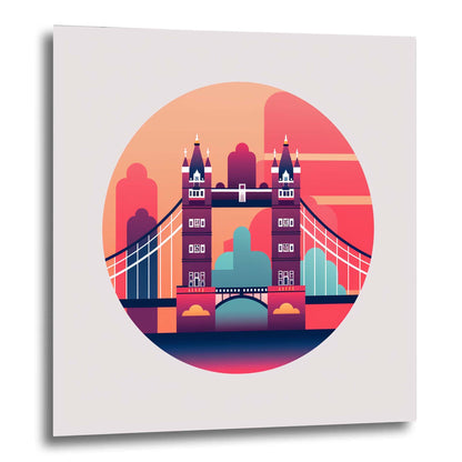 London Tower Bridge - peinture murale dans le style du minimalisme