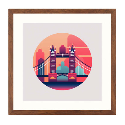 London Tower Bridge - peinture murale dans le style du minimalisme