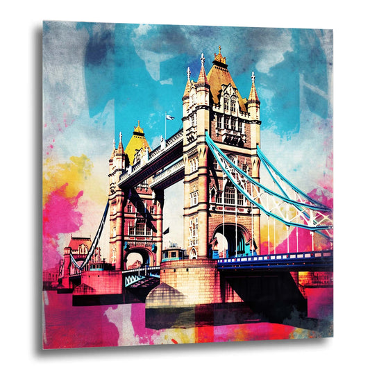 London Tower Bridge - mural in the style of pop art