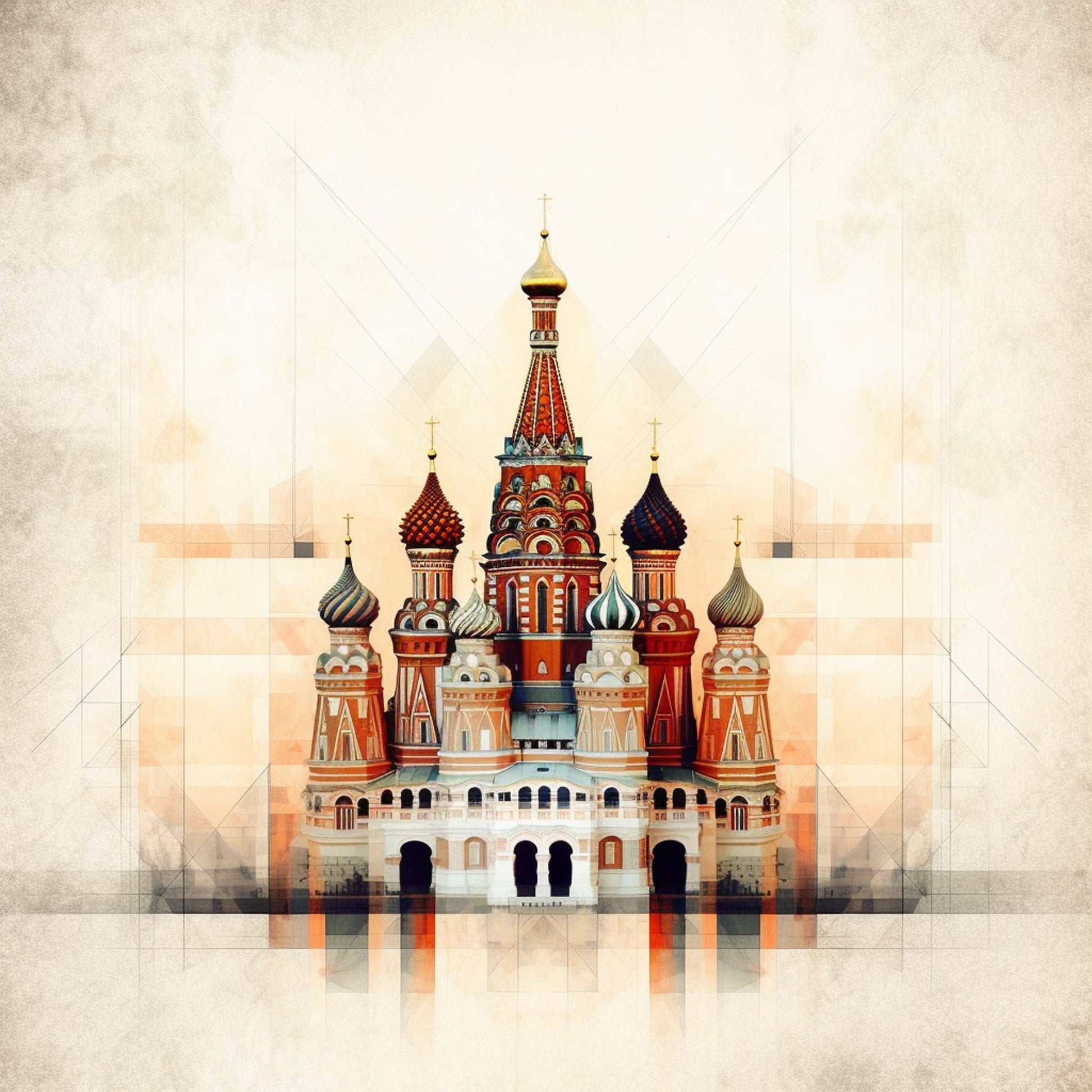 Urbanisto - Moskau Kreml - Wandbild in der Stilrichtung des Minimalismus