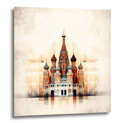 Moscow Kremlin - mural in the style of minimalism