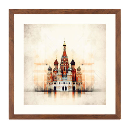Moscow Kremlin - mural in the style of minimalism