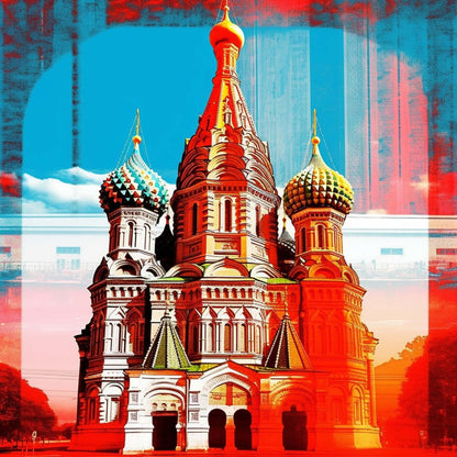Kremlin de Moscou - peinture murale dans un style pop art