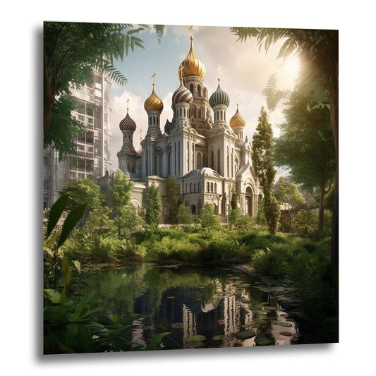 Moskau Kreml - Wandbild in der Stilrichtung Urban Jungle