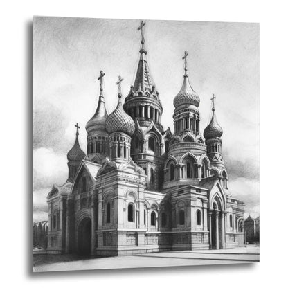 Moskau Kreml - Wandbild in der Stilrichtung einer Zeichnung