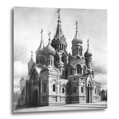 Moskau Kreml - Wandbild in der Stilrichtung einer Zeichnung