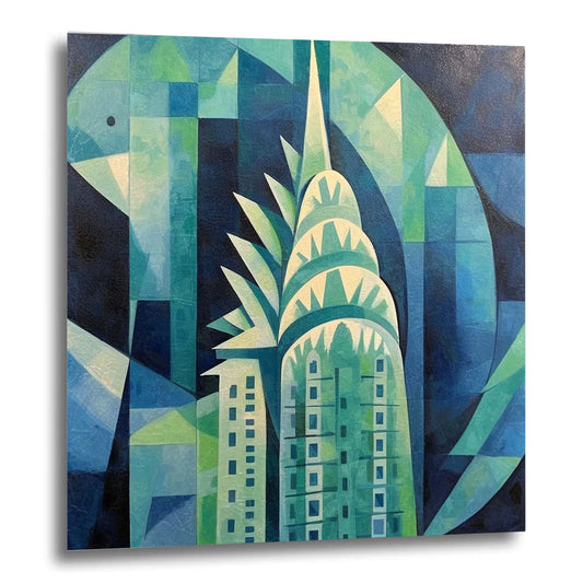 New York Chrysler Building - Mural in the style of expressionism