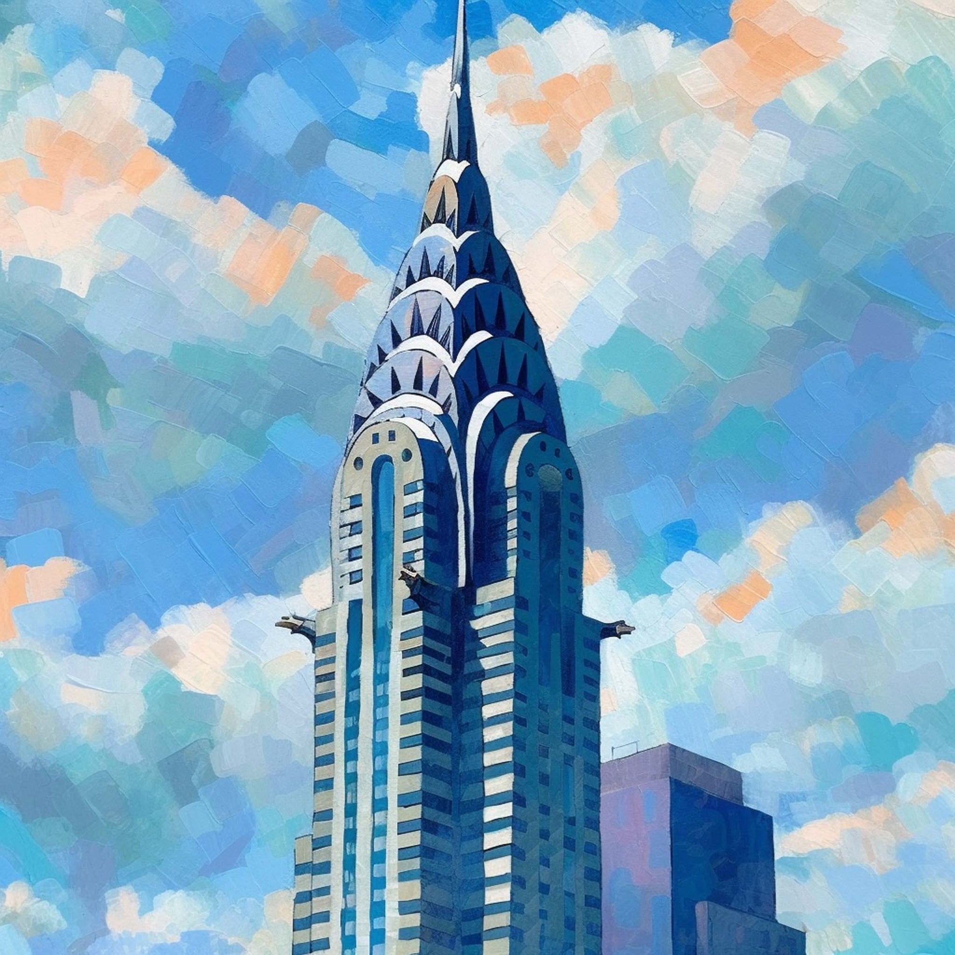 Urbanisto - New York Chrysler Building - Wandbild in der Stilrichtung des Impressionismus