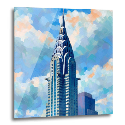 New York Chrysler Building - Wandbild in der Stilrichtung des Impressionismus