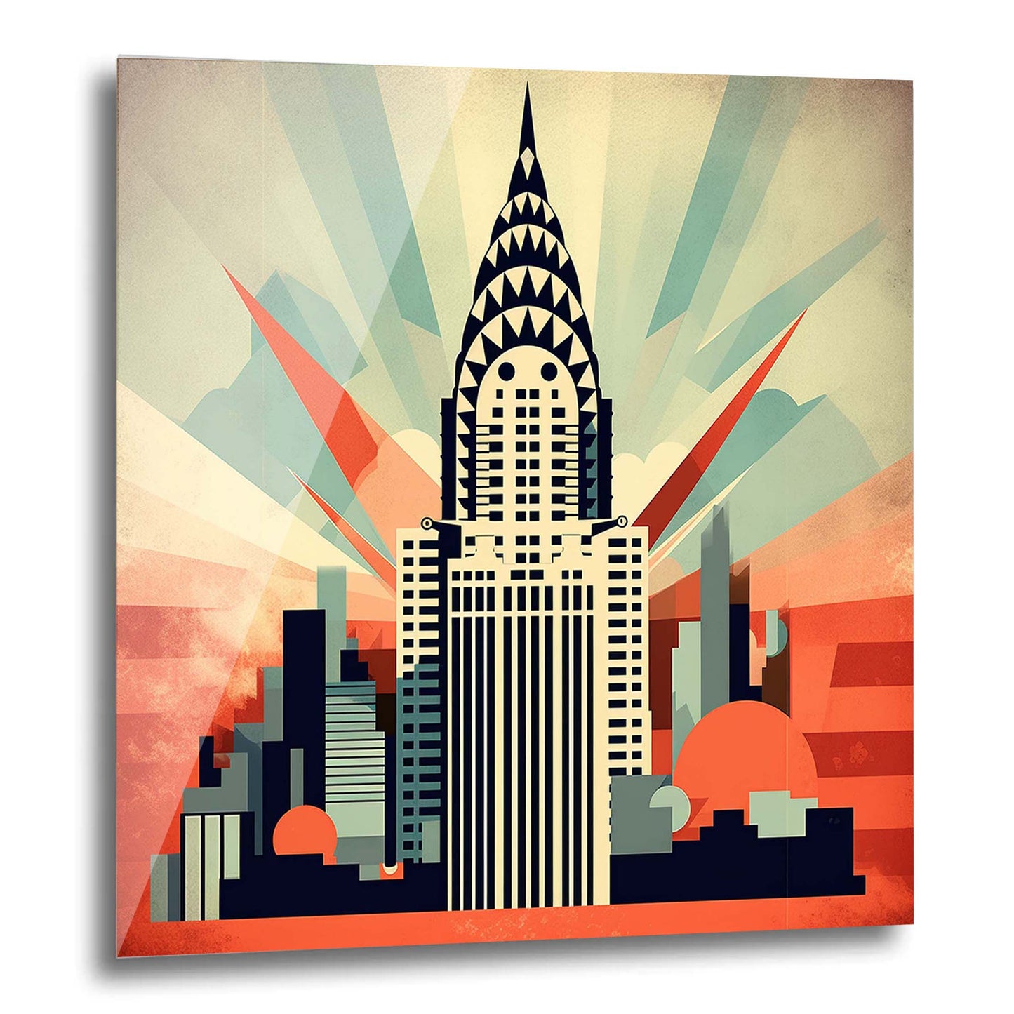 New York Chrysler Building - peinture murale dans le style du minimalisme