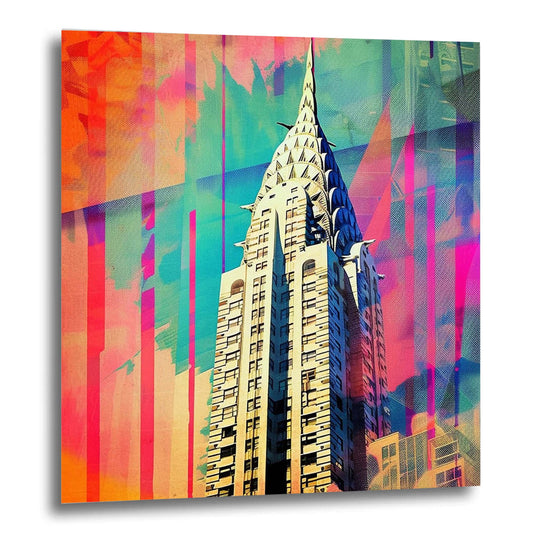 New York Chrysler Building - Wandbild in der Stilrichtung der Pop-Art