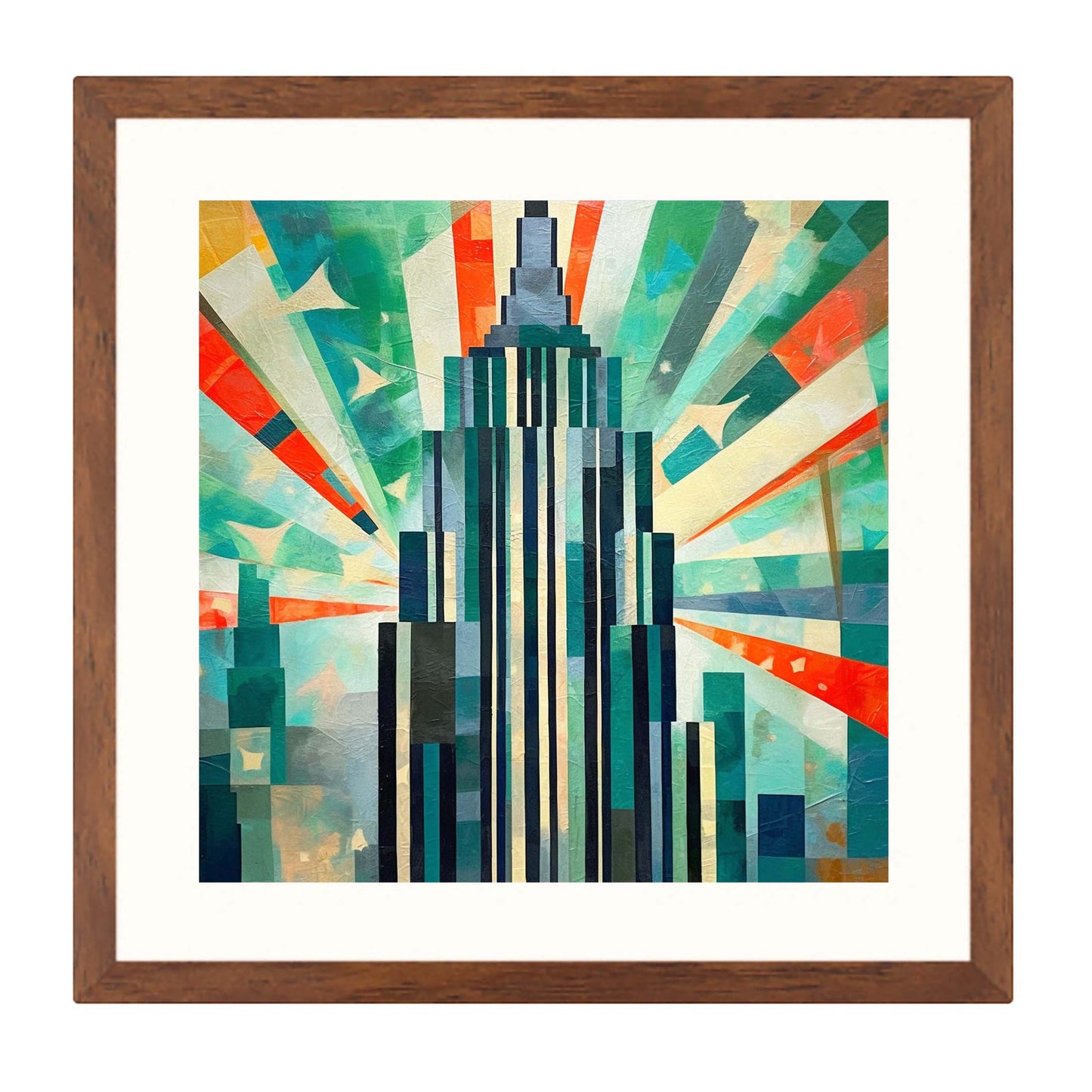 New York Empire State Building - peinture murale dans le style de l'expressionnisme