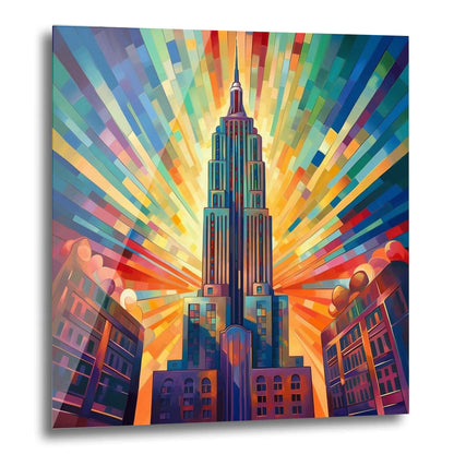 New York Empire State Building - Wandbild in der Stilrichtung des Futurismus