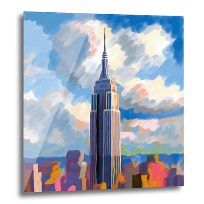 New York Empire State Building - peinture murale dans le style de l'impressionnisme