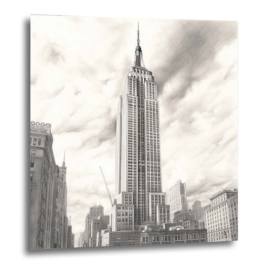 New York Empire State Building - Wandbild in der Stilrichtung einer Zeichnung