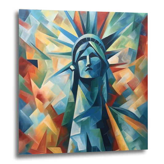 New York Statue of Liberty - mural in the style of Expressionism