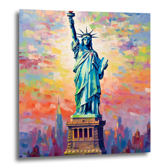 New York Statue de la Liberté - peinture murale dans le style de l'impressionnisme