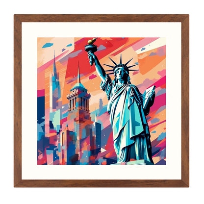 New York Freiheitsstatue - Wandbild in der Stilrichtung des Minimalismus