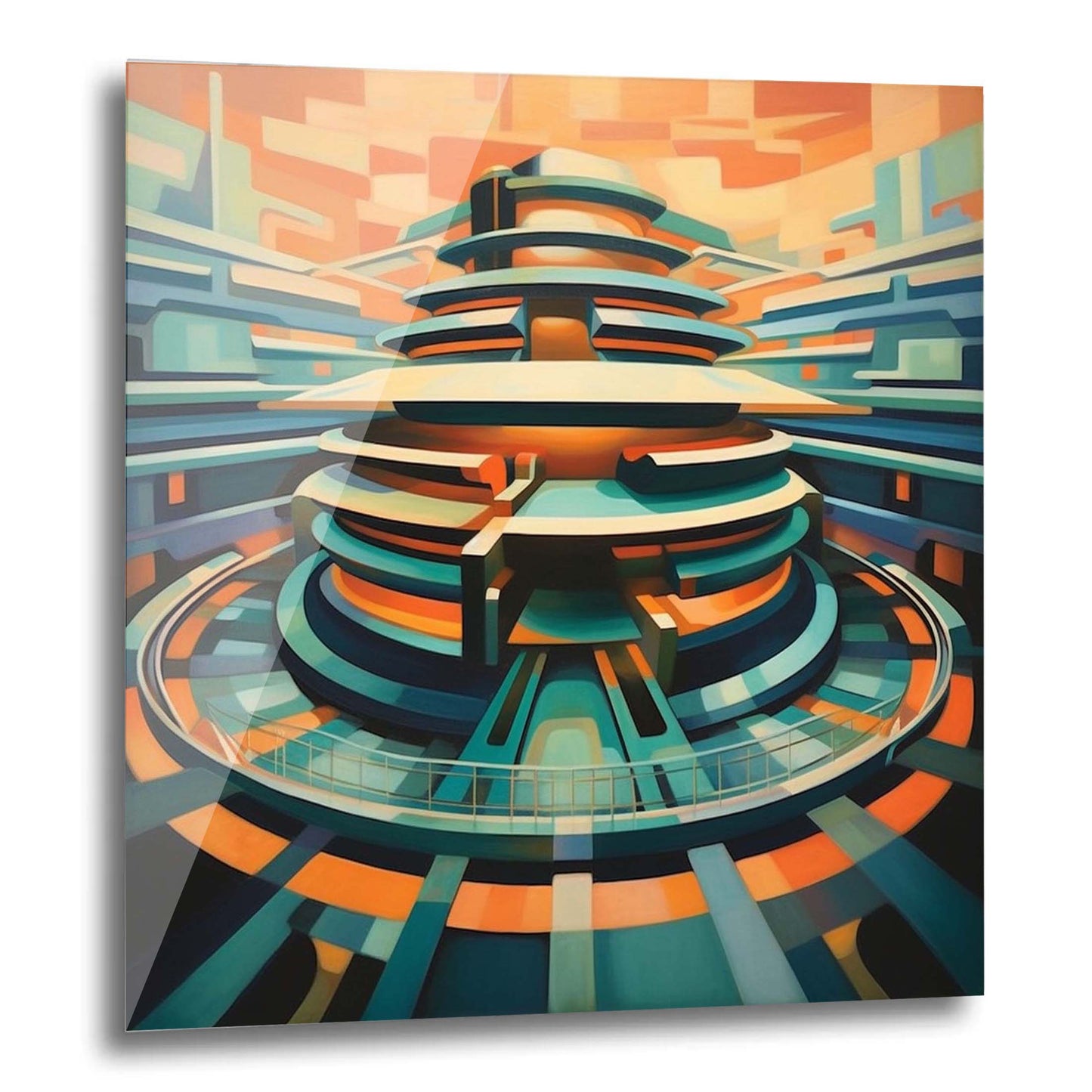 New York Guggenheim Museum - mural in the style of futurism
