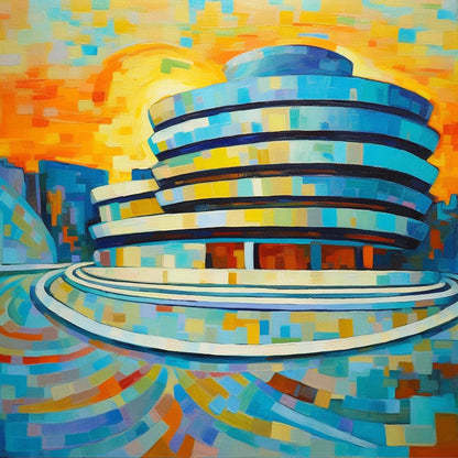 Urbanisto - New York Guggenheim Museum - Wandbild in der Stilrichtung des Impressionismus