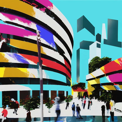 Urbanisto - New York Guggenheim Museum - Wandbild in der Stilrichtung der Pop-Art
