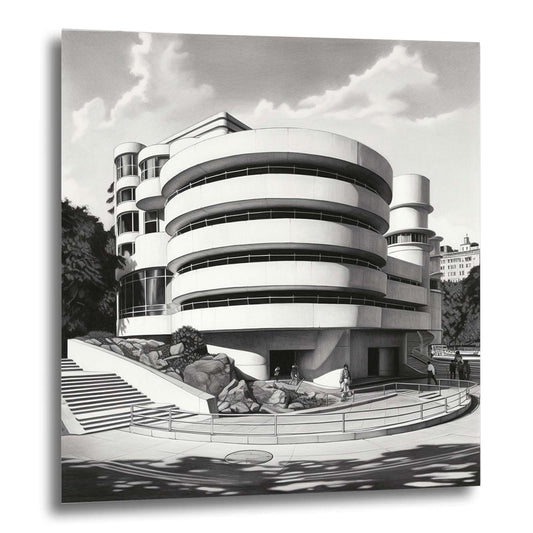 New York Guggenheim Museum - Wandbild in der Stilrichtung einer Zeichnung