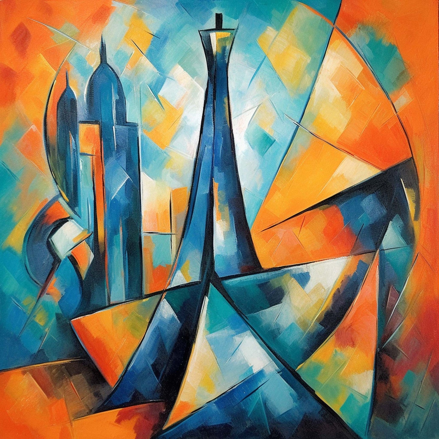 Urbanisto - Paris Eiffelturm - Wandbild in der Stilrichtung des Expressionismus