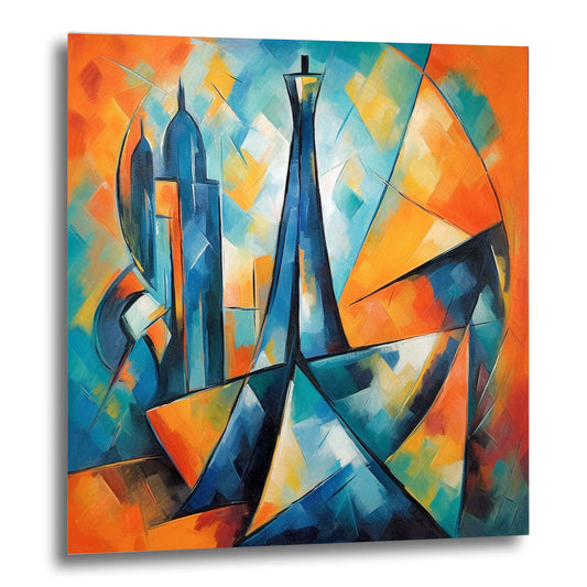 Paris Eiffel Tower - mural in the style of expressionism