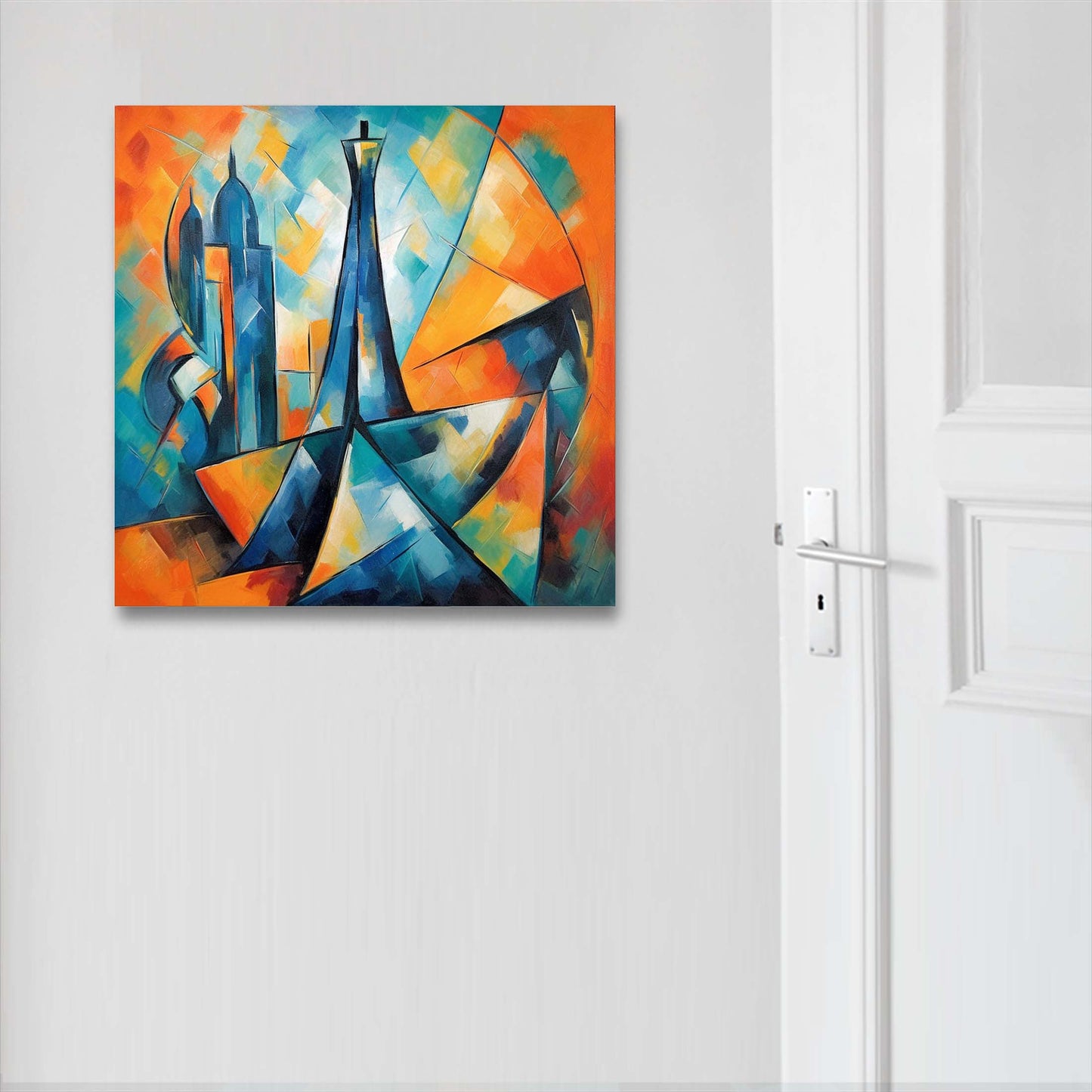 Paris Eiffel Tower - mural in the style of expressionism