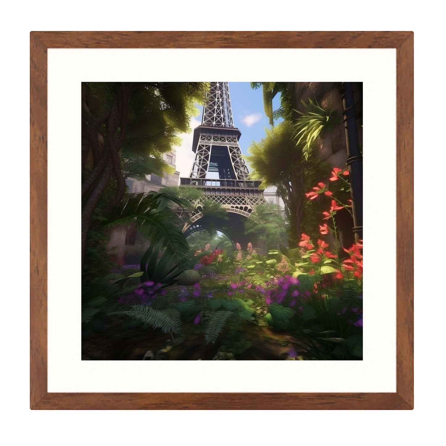 Paris Eiffelturm - Wandbild in der Stilrichtung Urban Jungle