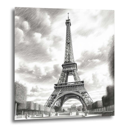 Paris Eiffelturm - Wandbild in der Stilrichtung einer Zeichnung