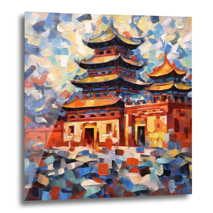 Beijing Forbidden City - mural in the style of expressionism
