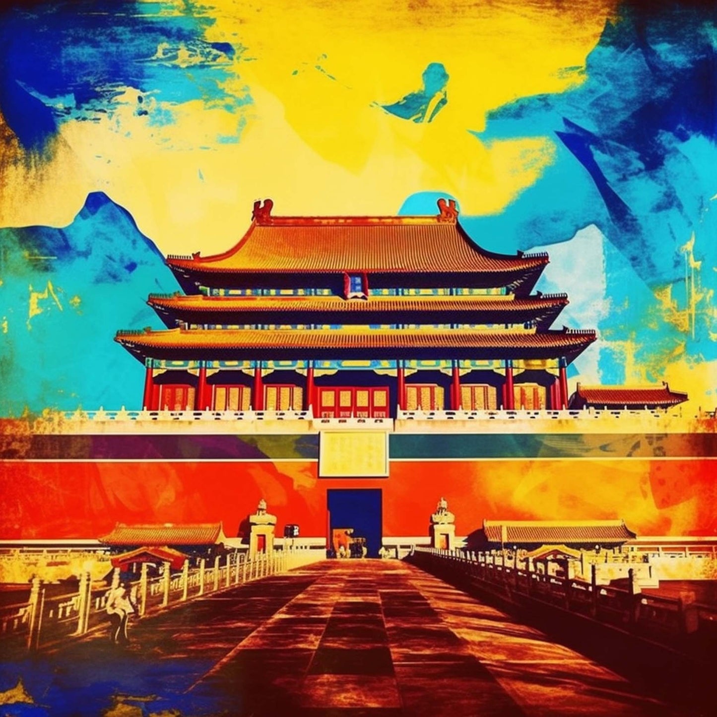 Urbanisto - Peking Verbotene Stadt - Wandbild in der Stilrichtung der Pop-Art