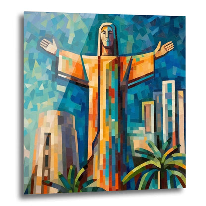 Statue du Christ de Rio de Janeiro - peinture murale dans le style de l'expressionnisme