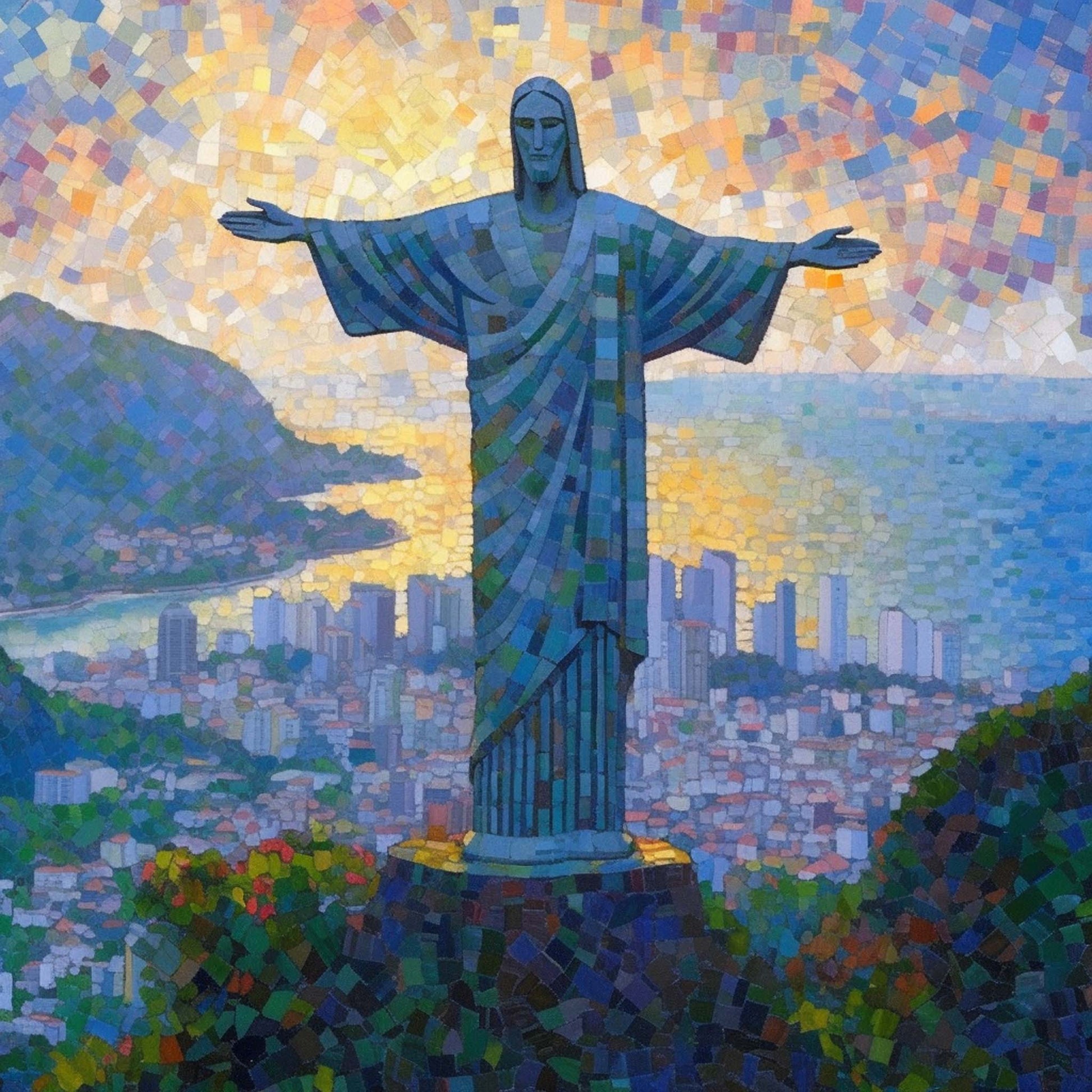 Urbanisto - Rio de Janeiro Christus Statue - Wandbild in der Stilrichtung des Impressionismus