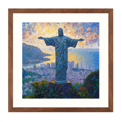 Statue du Christ de Rio de Janeiro - peinture murale dans le style de l'impressionnisme
