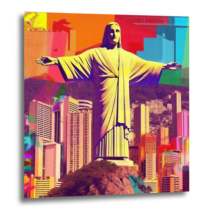 Rio de Janeiro - statue du Christ - peinture murale de style pop art