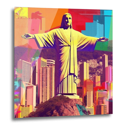 Rio de Janeiro - statue of Christ - mural in pop art style